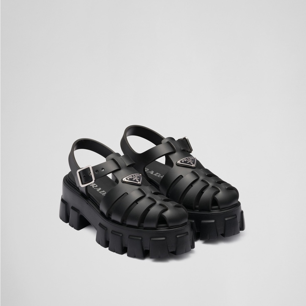 Prada Black Platform Sandals